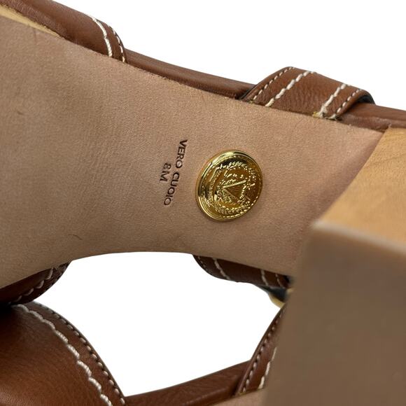 Veronica Beard Leonarda Women's 8 Leather Sandals Chunky Stacked Platform NEW - Picture 9 of 10